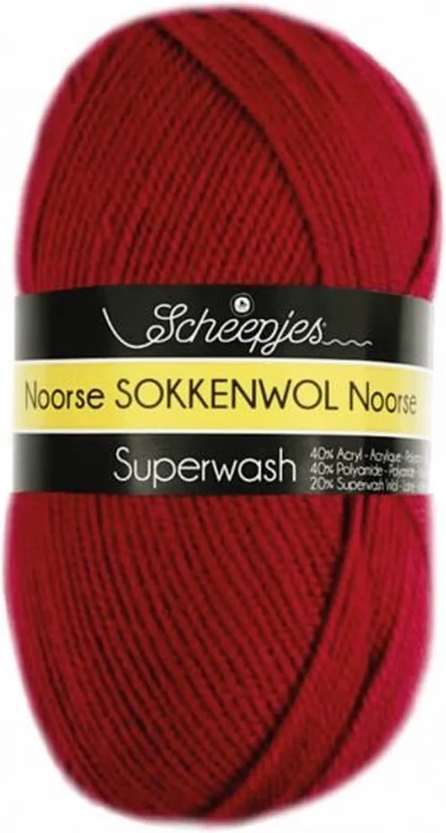 Scheepjes Noorse Sokkenwol Markoma Rood - 5 Stuks