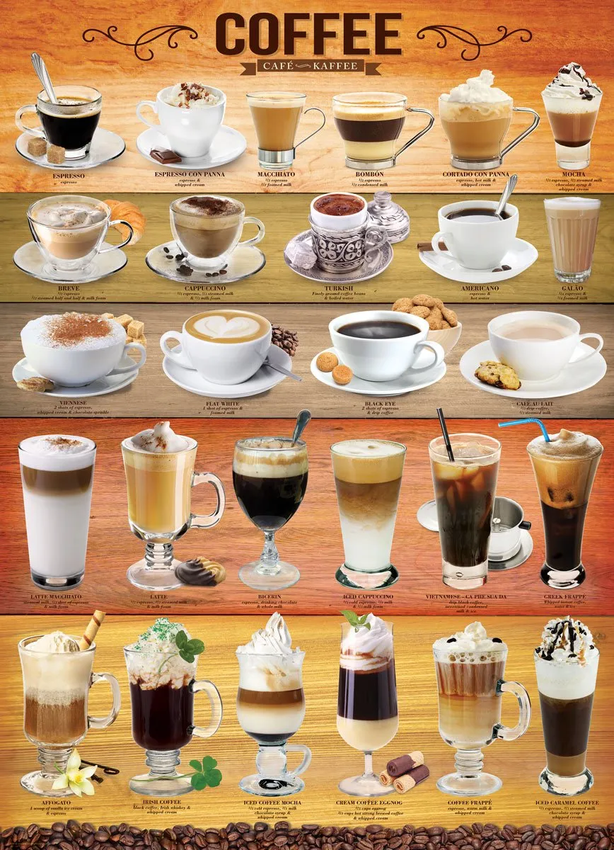 Eurographics Koffie Legpuzzel 1000 Stuks - Meerkleurig