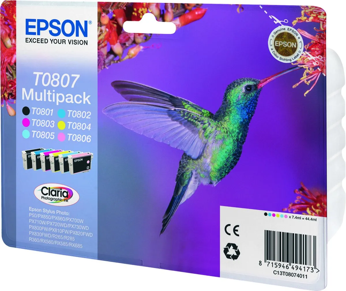 Epson C13T08074021 Inktcartridge - 15ml - Multicolor