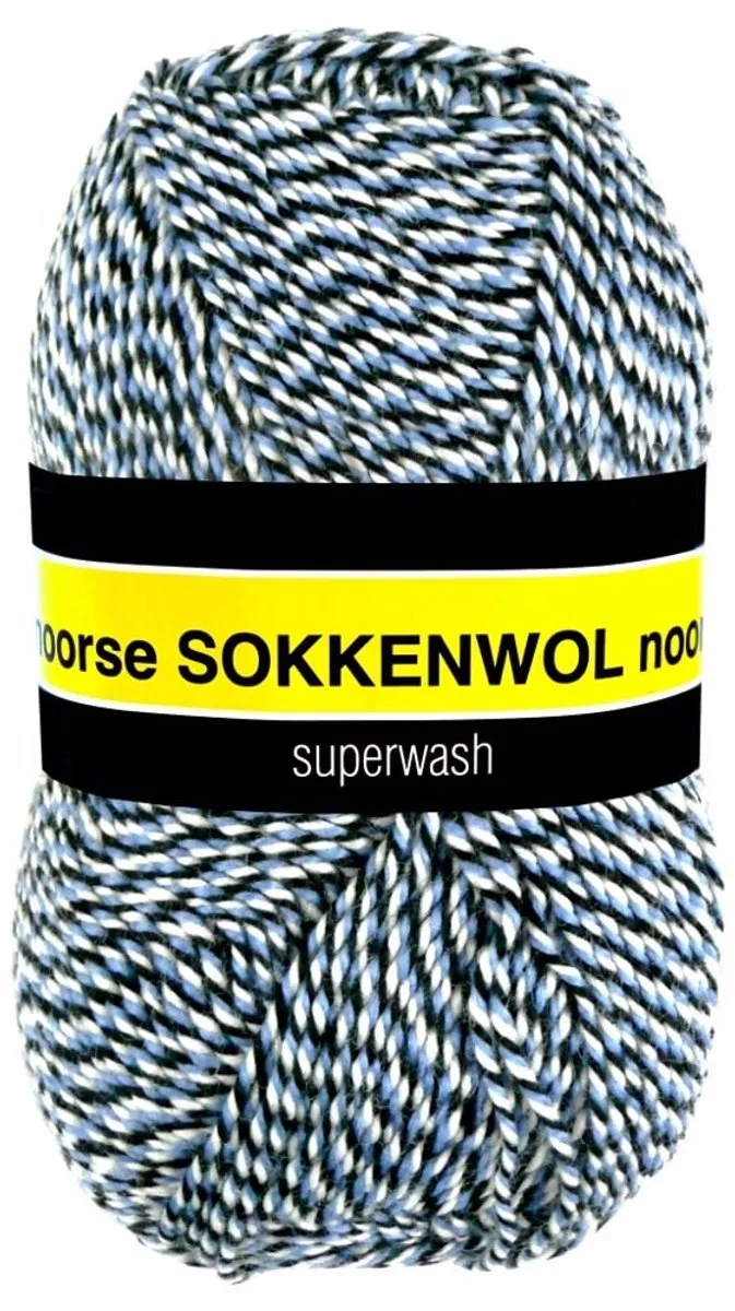 Scheepjes Noorse Wol Markoma 100g - Blauw/Beige/Zwart