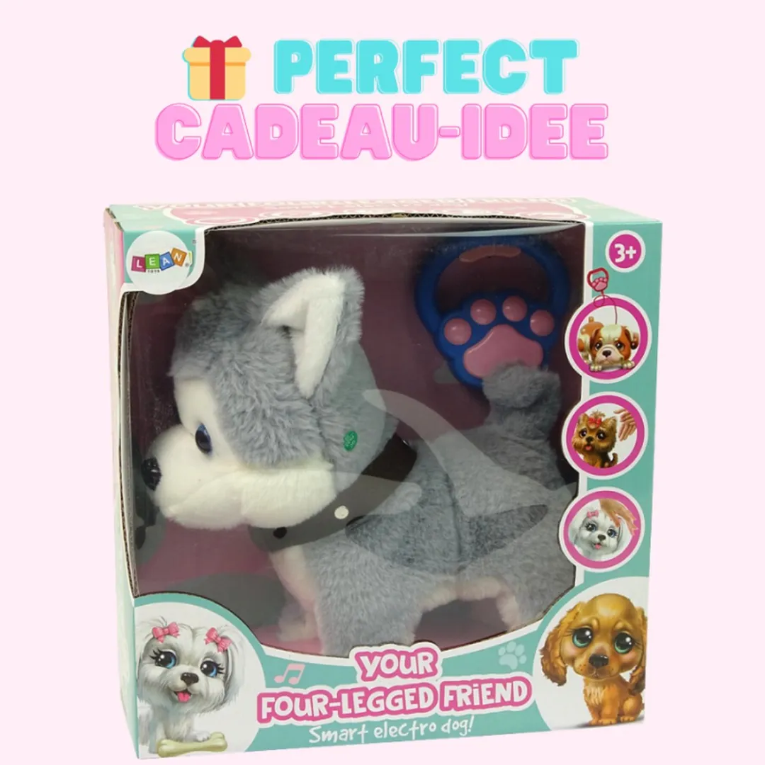 LEAN TOYS Interactieve Husky Speelgoedhond - Bruin