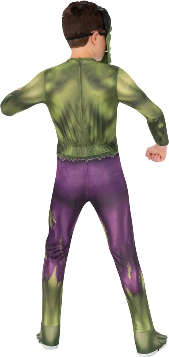 Marvel Hulk Kostuum Kind - Maat 110/116 - Groen/Paars/Zwart