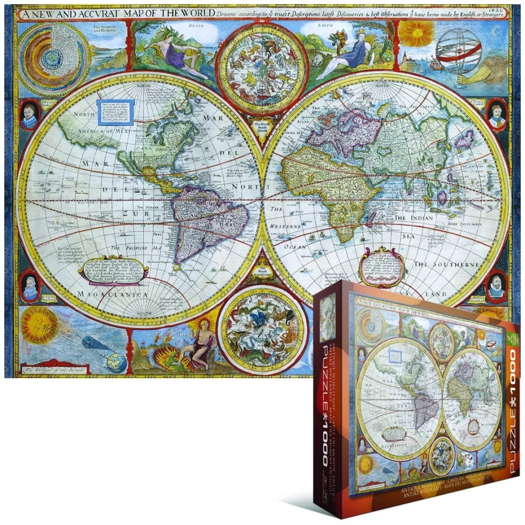 Eurographics John Speed Wereldkaart Legpuzzel 1000 Stuks - 68x48cm - Meerkleurig