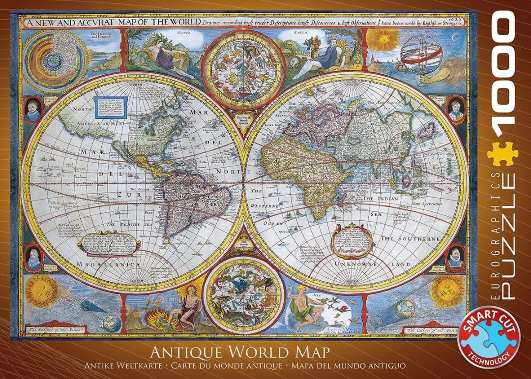 Eurographics John Speed Wereldkaart Legpuzzel 1000 Stuks - 68x48cm - Meerkleurig