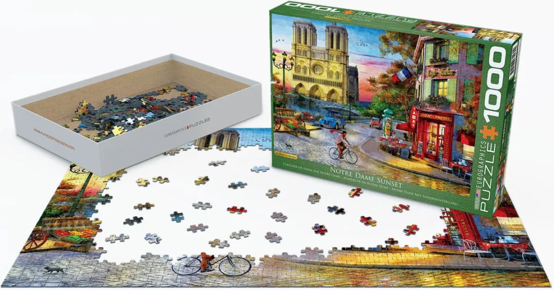 Eurographics Zonsondergang bij de Notre Dame Legpuzzel 1000 Stuks - Meerkleurig