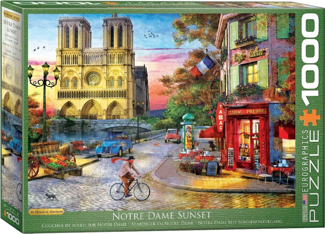 Eurographics Zonsondergang bij de Notre Dame Legpuzzel 1000 Stuks - Meerkleurig