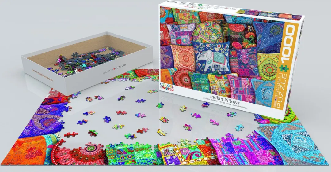 Eurographics Indiase Kussens Legpuzzel 1000 Stuks - 68x48cm - Meerkleurig
