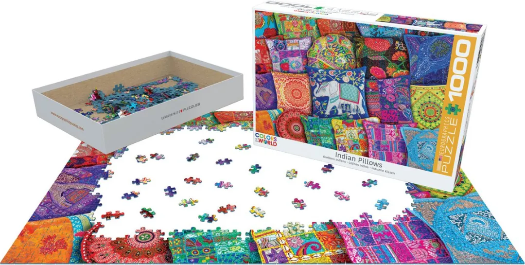 Eurographics Indiase Kussens Legpuzzel 1000 Stuks - 68x48cm - Meerkleurig
