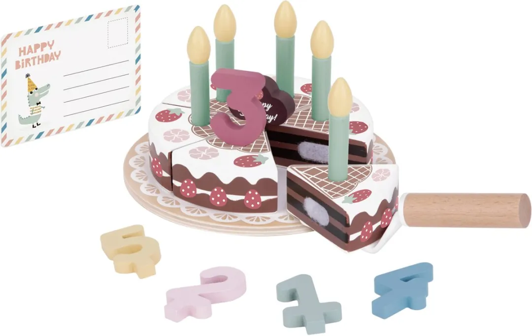 Tooky Toy Verjaardagstaart Hout Multicolor