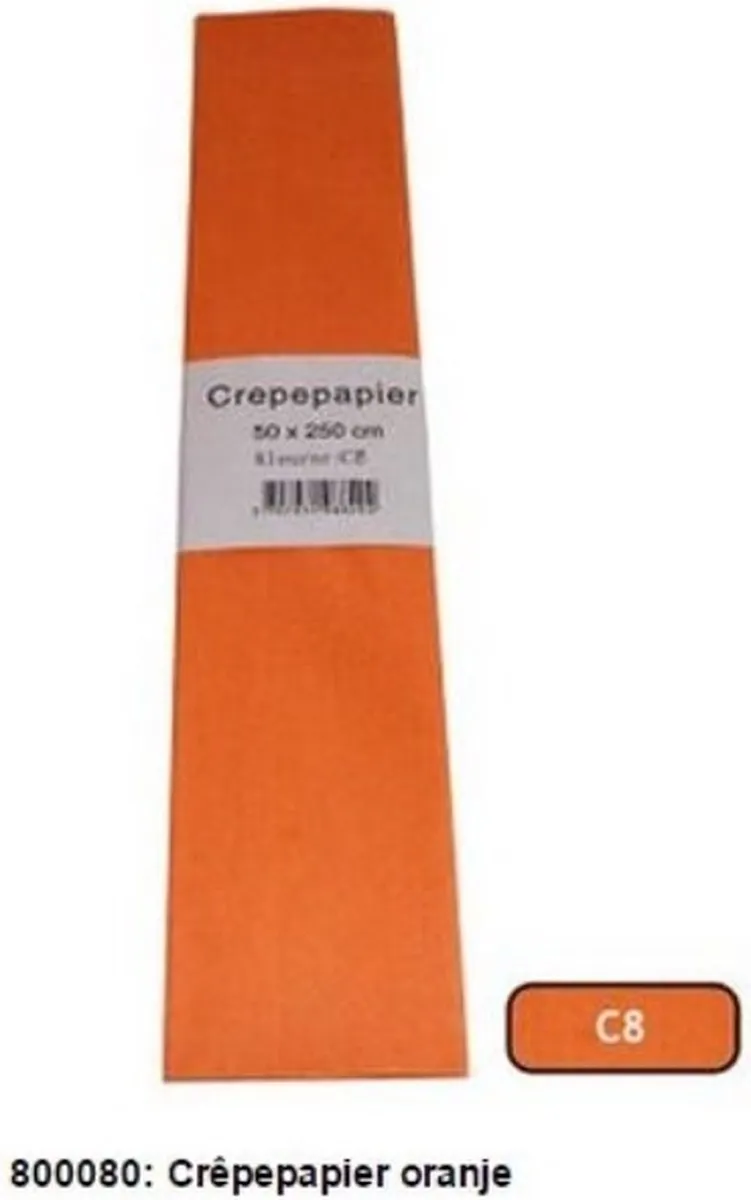 Folia Oranje Crepepapier 50cm x 5m - 10 Vouwen