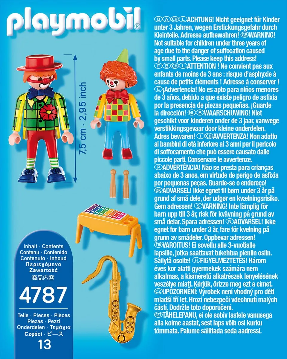 Playmobil Muzikale Clowns L4PC-00014300 - Multicolor