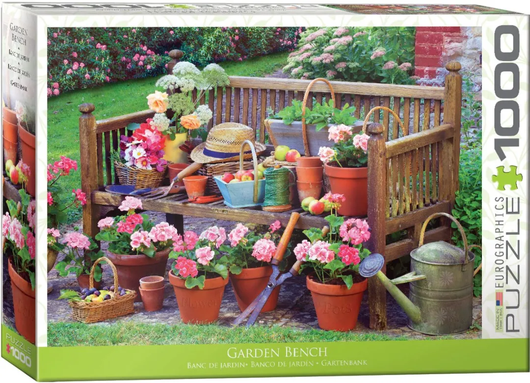 Eurographics Tuin Bankje Puzzel 1000 Stuks - Meerkleurig