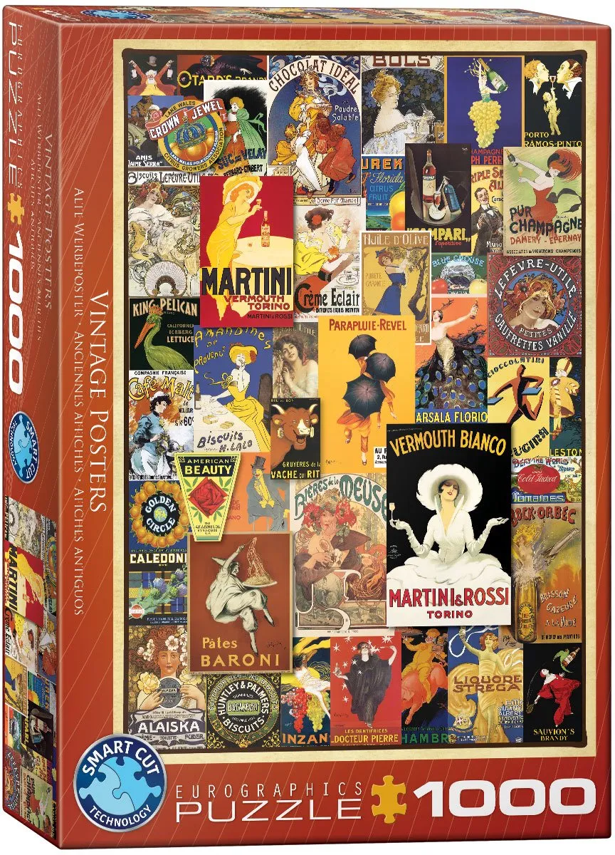 Eurographics Vintage Posters Legpuzzel 1000 Stuks - Meerkleurig
