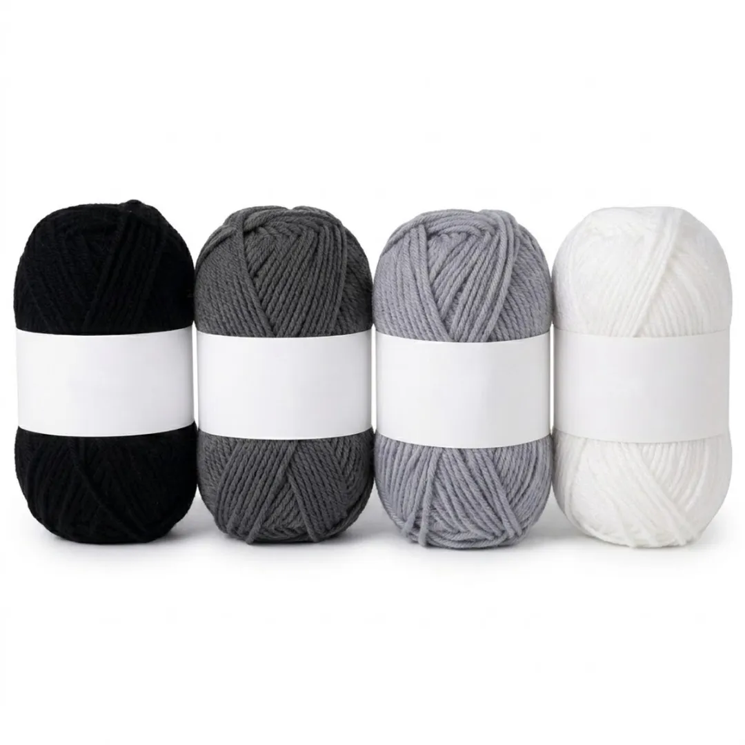 Nuvex Breiwol Set 4 Delig - Zwart/Grijs/Wit Acryl