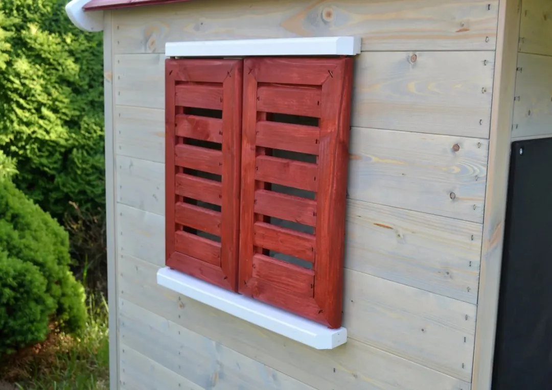 Wendi Toys Houten Speelhuis met Veranda - Rood/Creme