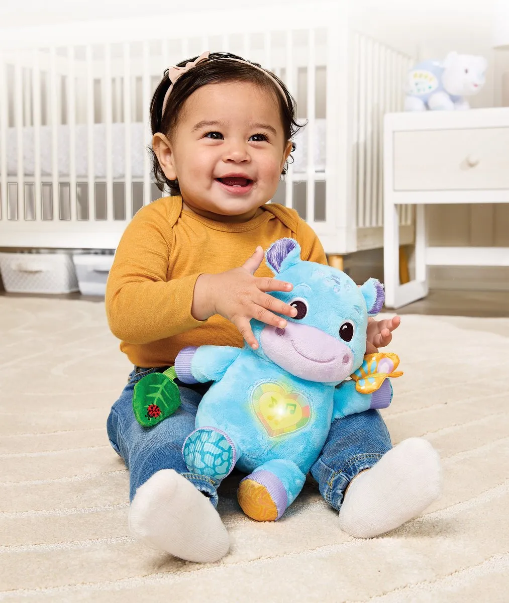 VTech Baby Knuffelnijlpaardje - Interactieve Knuffel - 35+ Melodietjes - Blauw