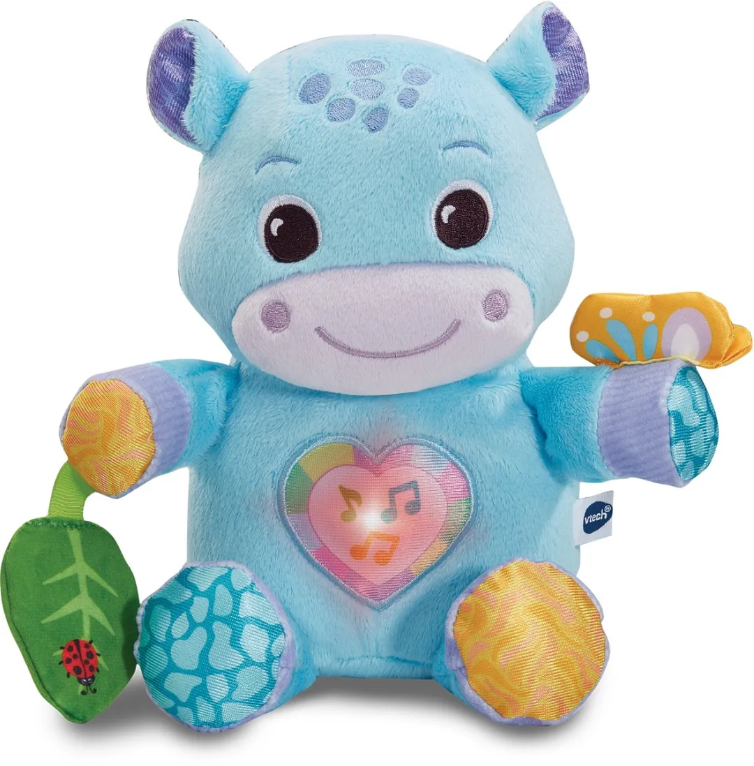 VTech Baby Knuffelnijlpaardje - Interactieve Knuffel - 35+ Melodietjes - Blauw