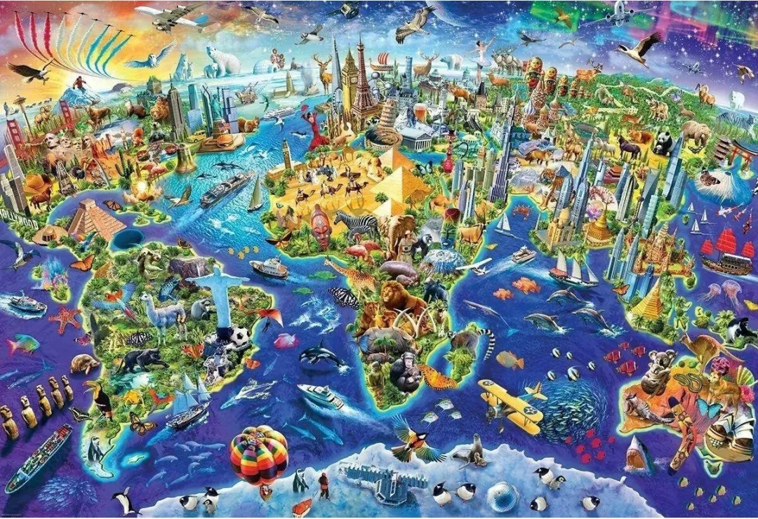 Eurographics Gekke Wereld Legpuzzel 2000 Stuks - Meerkleurig