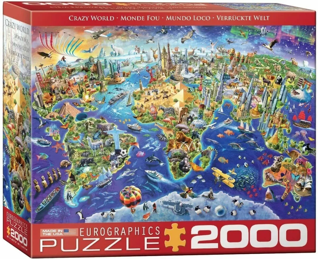 Eurographics Gekke Wereld Legpuzzel 2000 Stuks - Meerkleurig