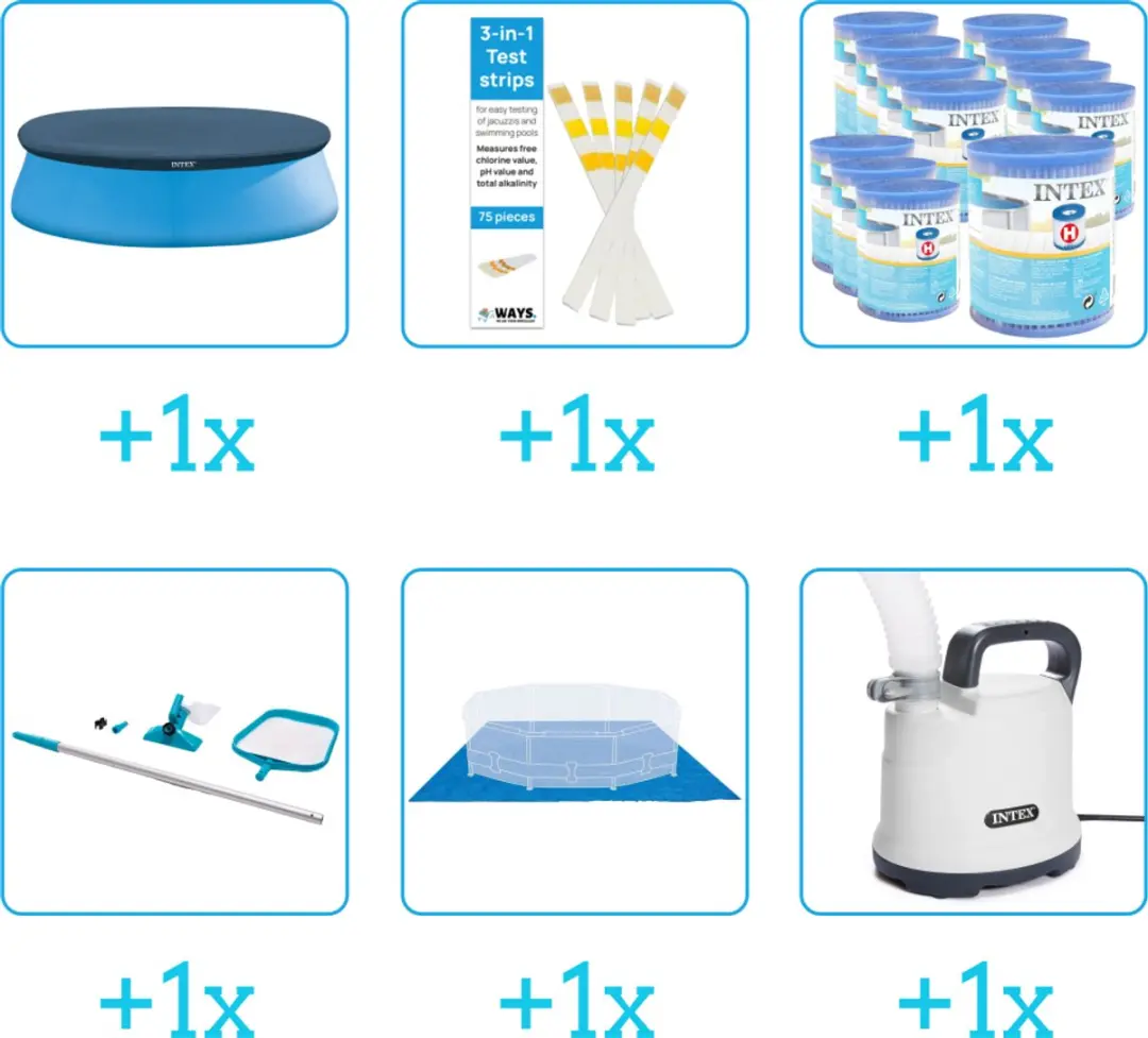 Intex Easy Set Accessoirepakket 28108GN - 6-delig - Blauw