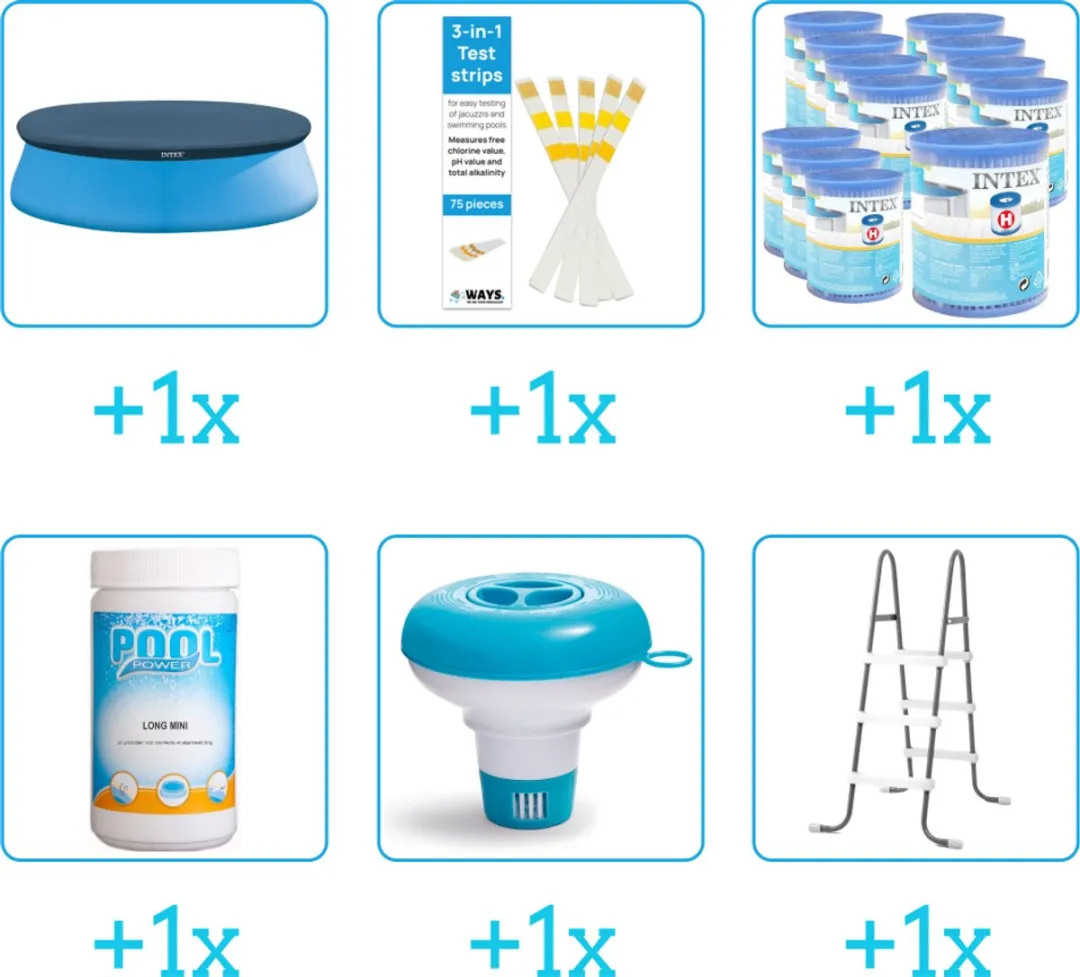 Intex Easy Set Accessoirepakket 28108GN - 6-delig - Blauw