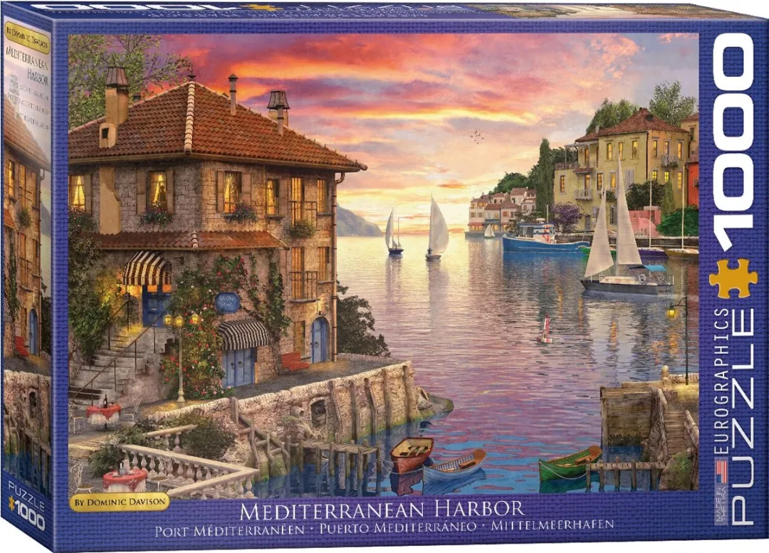 Eurographics Mediterrane Haven Dominic Davison Legpuzzel 1000 Stuks