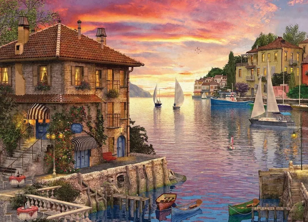 Eurographics Mediterrane Haven Dominic Davison Legpuzzel 1000 Stuks - eu6000-0962