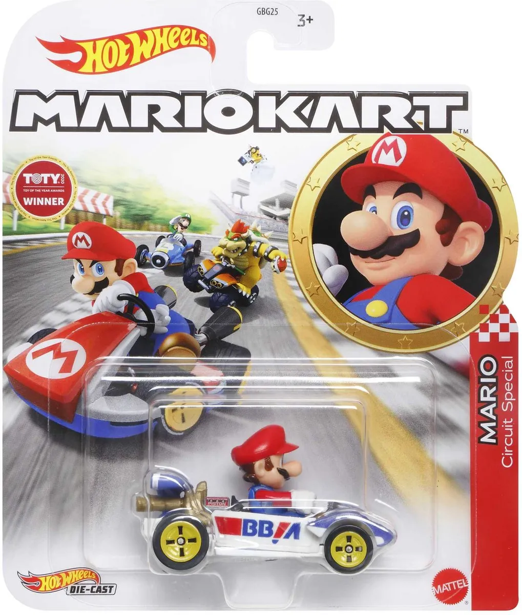 Hot Wheels Mario Kart MarioKart Mario Circuit Special Racewagen HDB36 - Meerkleurig