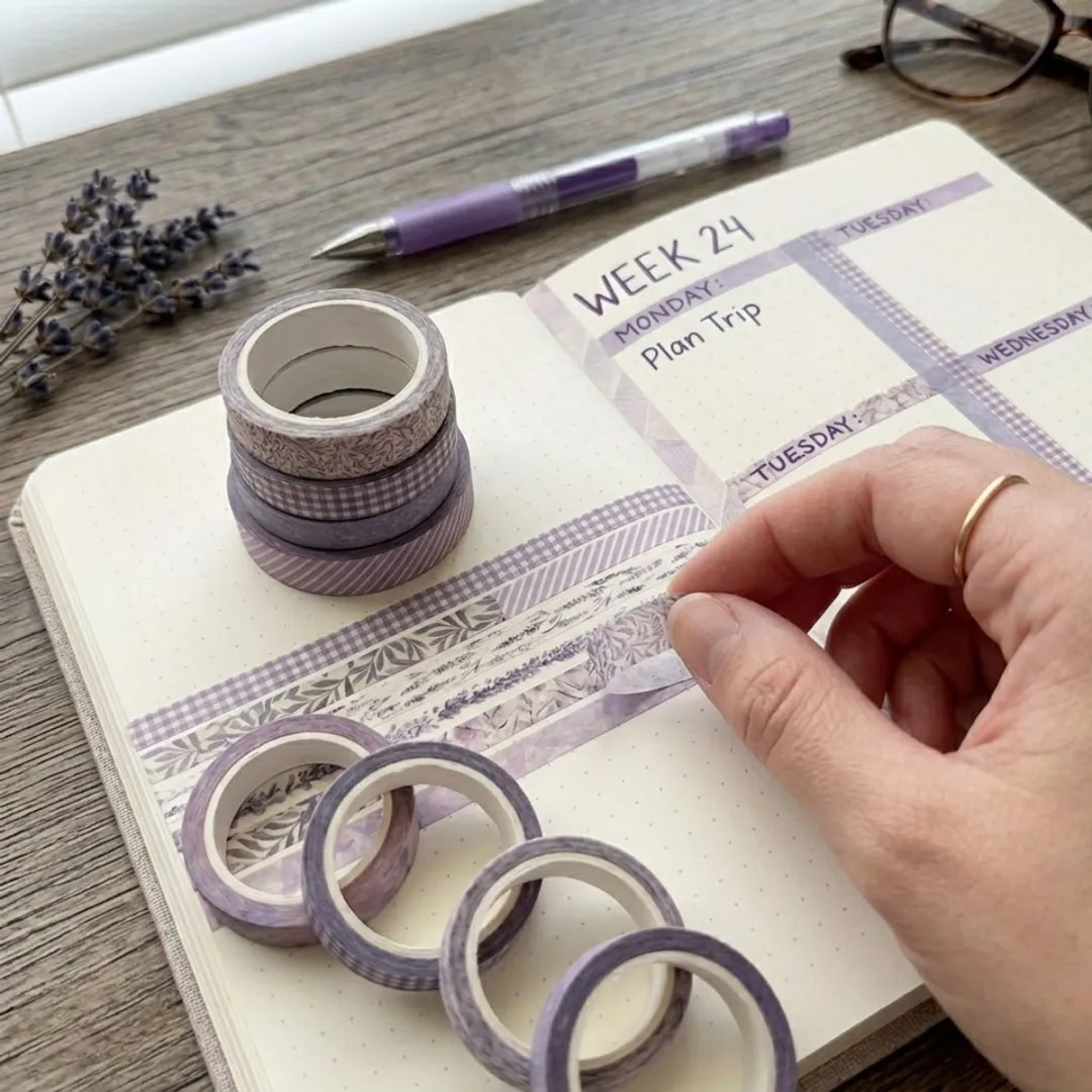 NUVEX Paars Washi Tape Set - 20 Rollen 1.5m