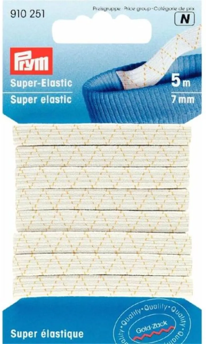 Prym Super Elastiek 7mm Wit - 5m - afbeelding 5 van 5