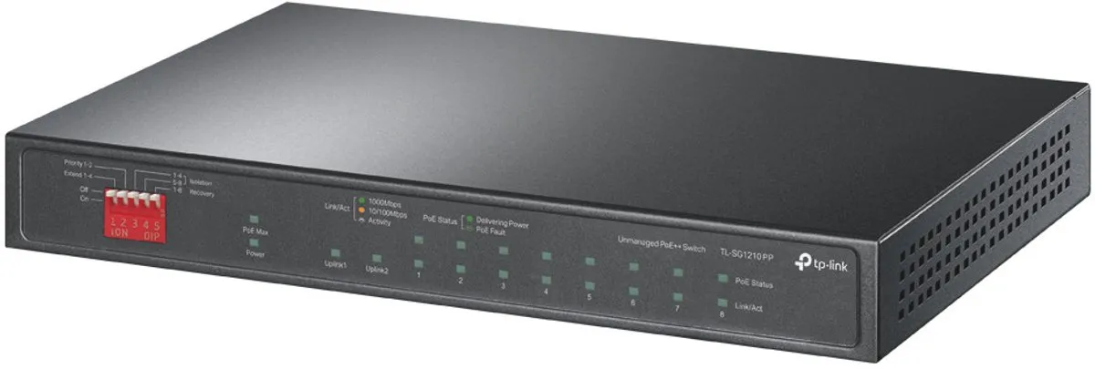 TP-Link TL-SG1210PP Unmanaged Switch 10x Gigabit - 8x PoE 123W - Zwart