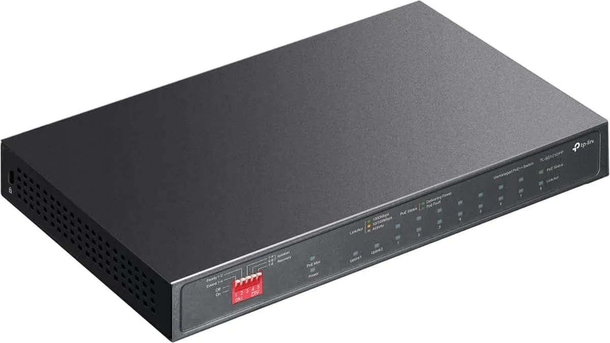 TP-Link TL-SG1210PP Unmanaged Switch 10x Gigabit - 8x PoE 123W - Zwart - afbeelding 6 van 6