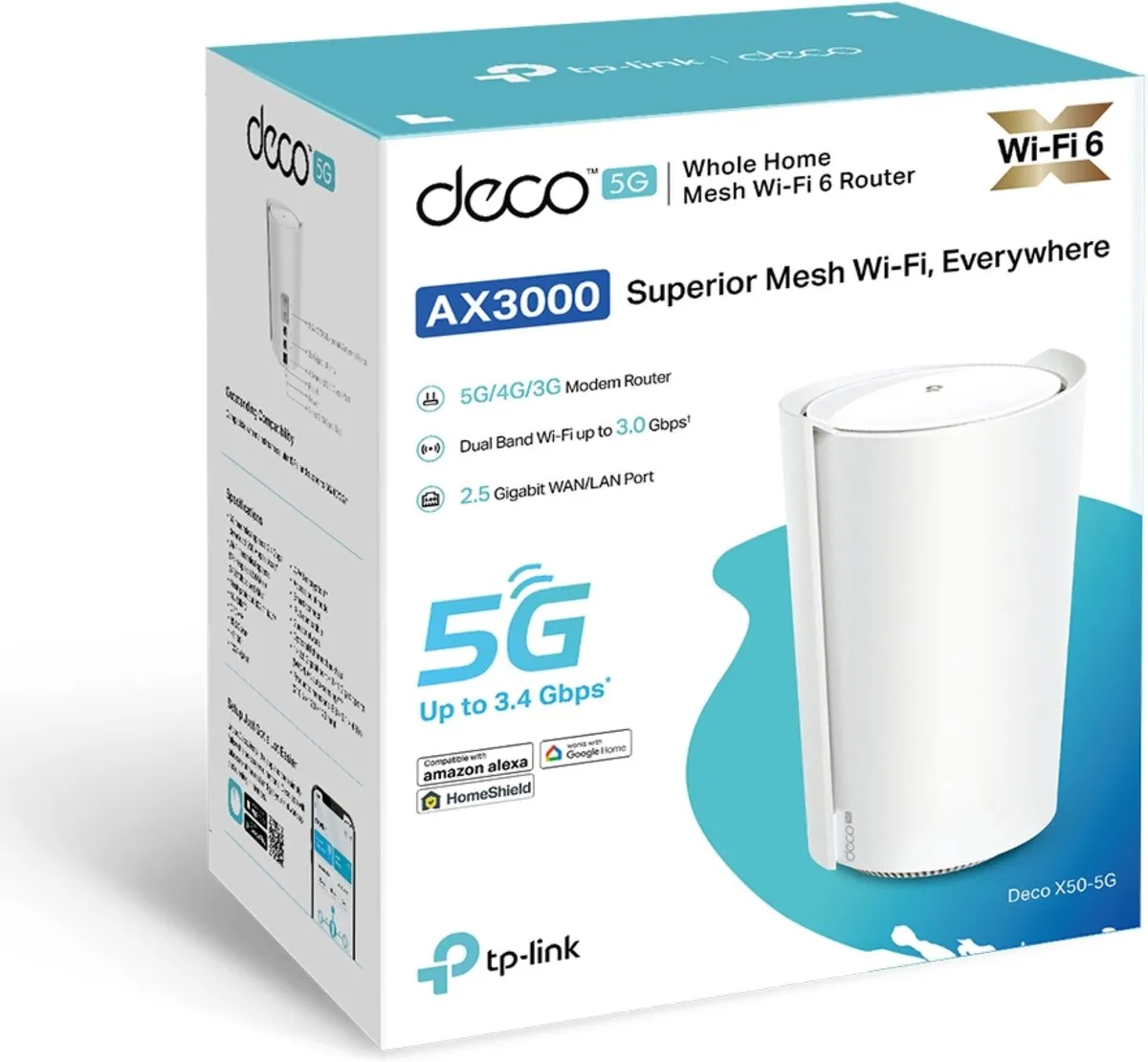 TP-Link Deco X50-5G Mesh WiFi 5G AX3000 Gateway - afbeelding 6 van 6