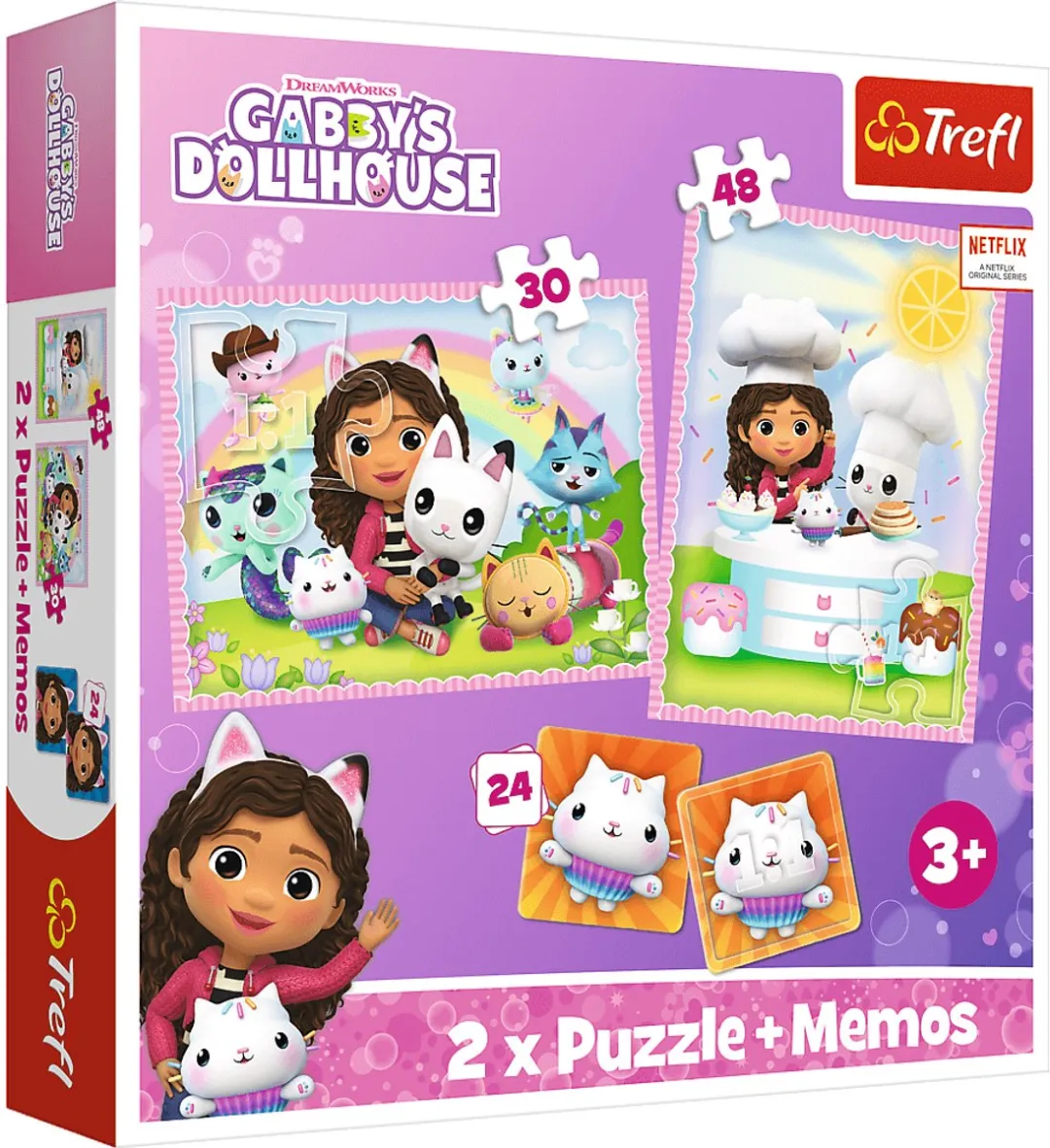 Trefl Gabby's Dollhouse 3-in-1 Puzzels & Memory