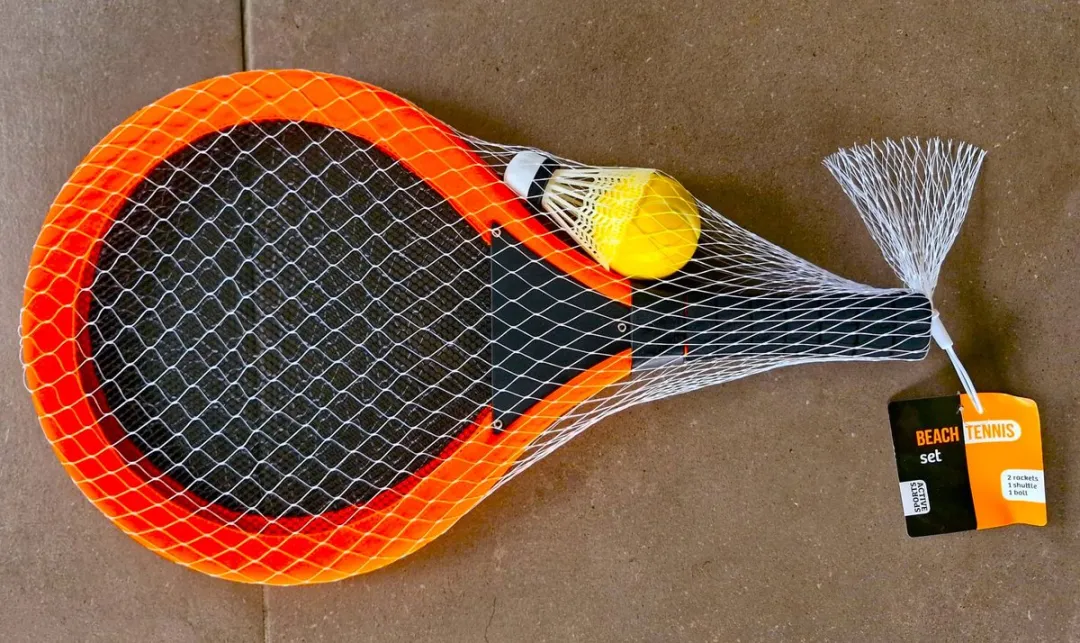 Johntoy Tennis & Badminton Set - ORANJE - 2 Rackets + 3 Ballen + 3 Shuttles