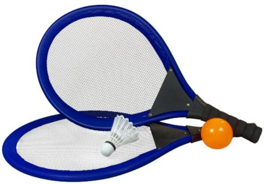 Johntoy Tennis & Badminton Set - ORANJE - 2 Rackets + 3 Ballen + 3 Shuttles