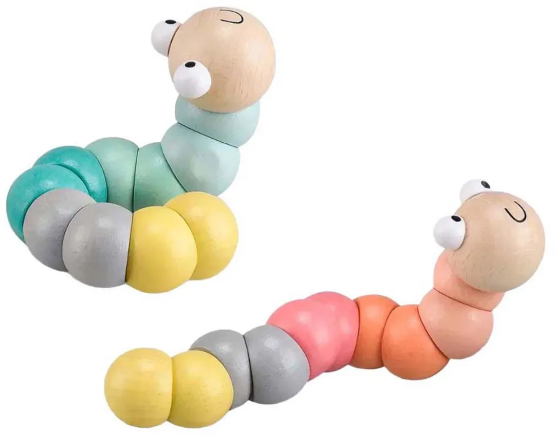 BigJigs Houten Worm Pastel Speelgoed