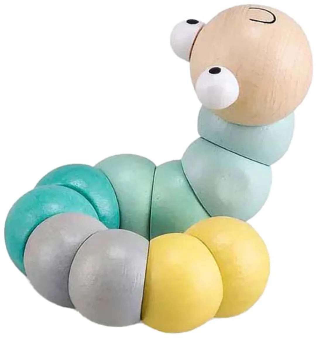 BigJigs Houten Worm Pastel Speelgoed - Meerkleurig