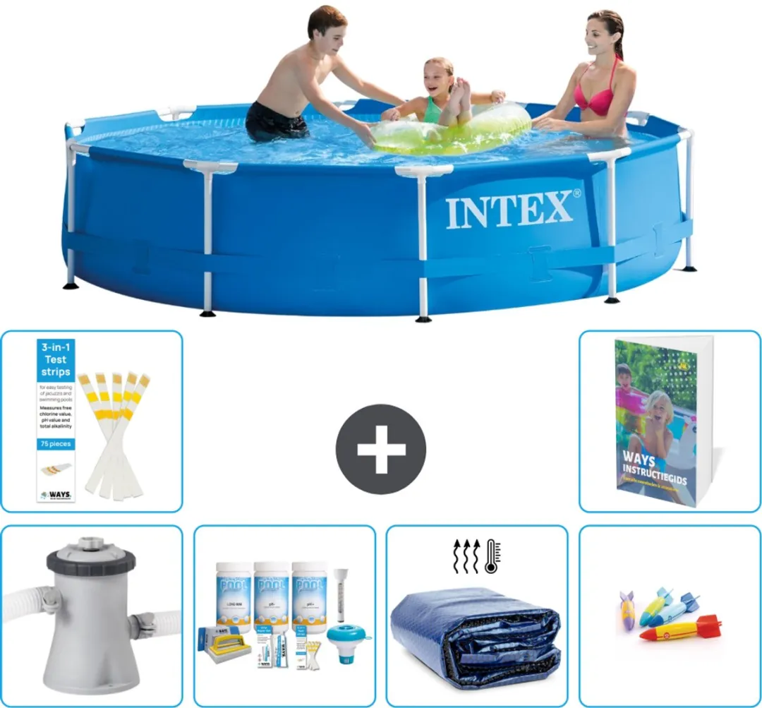 Intex 28202GN-Blauw Rond Frame Zwembad 305x76cm