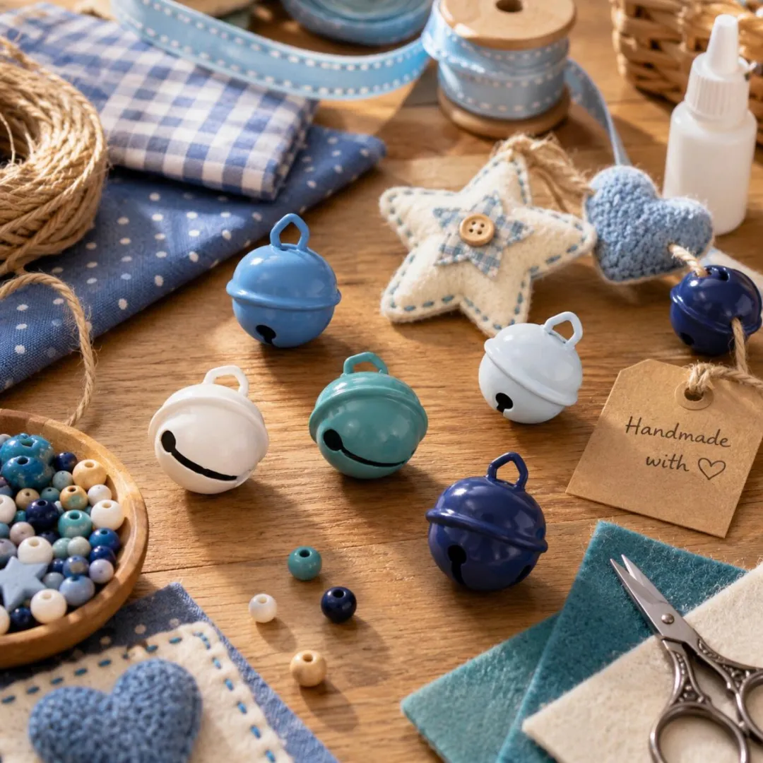 Rayher Decoratie Belletjes 15 Stuks - Blauw 19mm Metaal