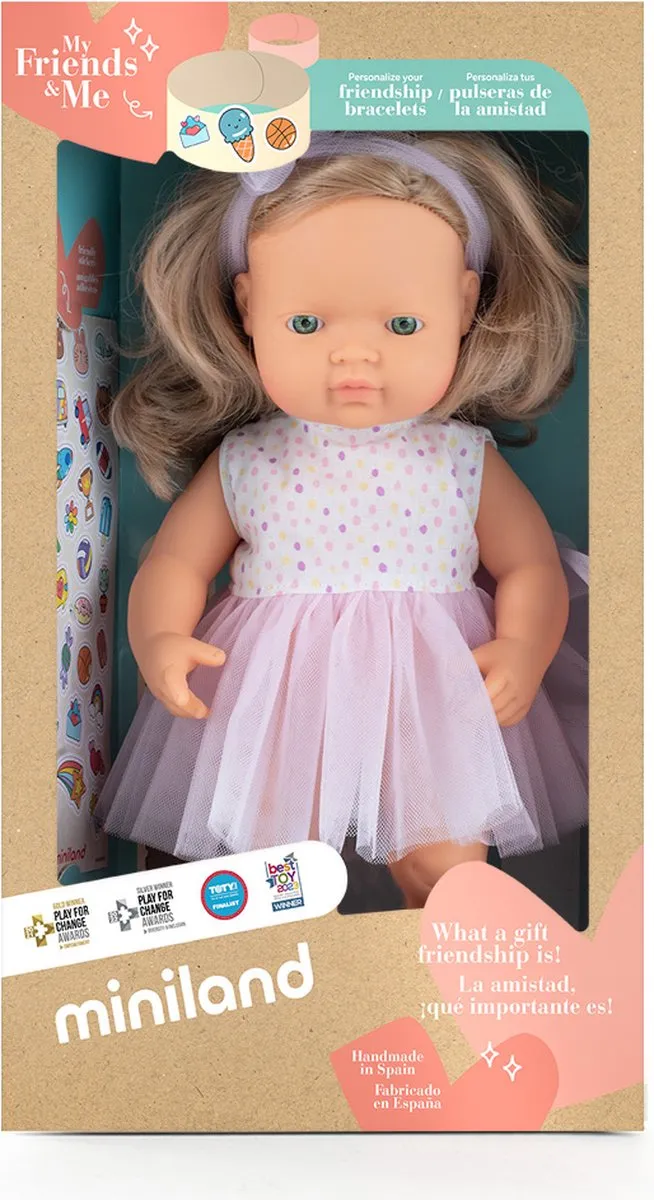 Miniland Pop Europees Meisje Blondharig 38cm 33208 - Multicolor - afbeelding 6 van 6