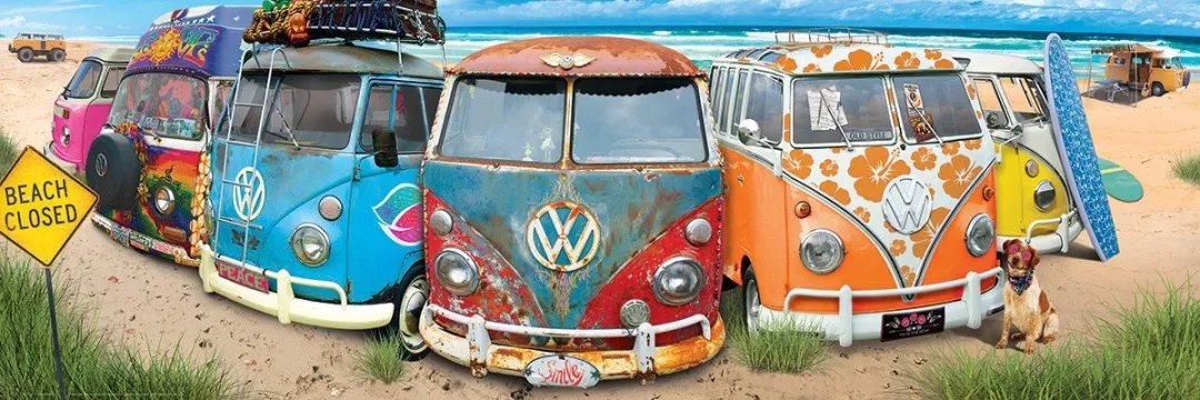 Eurographics VW Bus Panorama Puzzel - 1000 Stuks - Meerkleurig