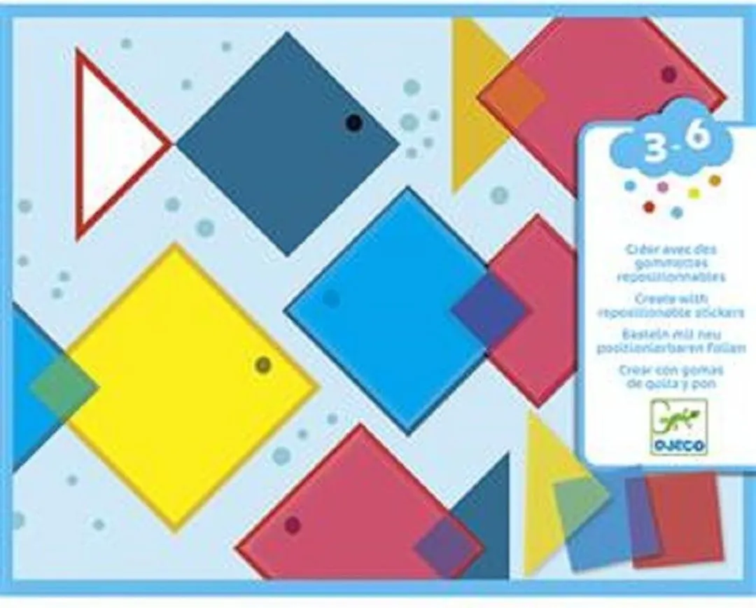 Djeco Magische Stickers Vierkanten - 4 Stuks
