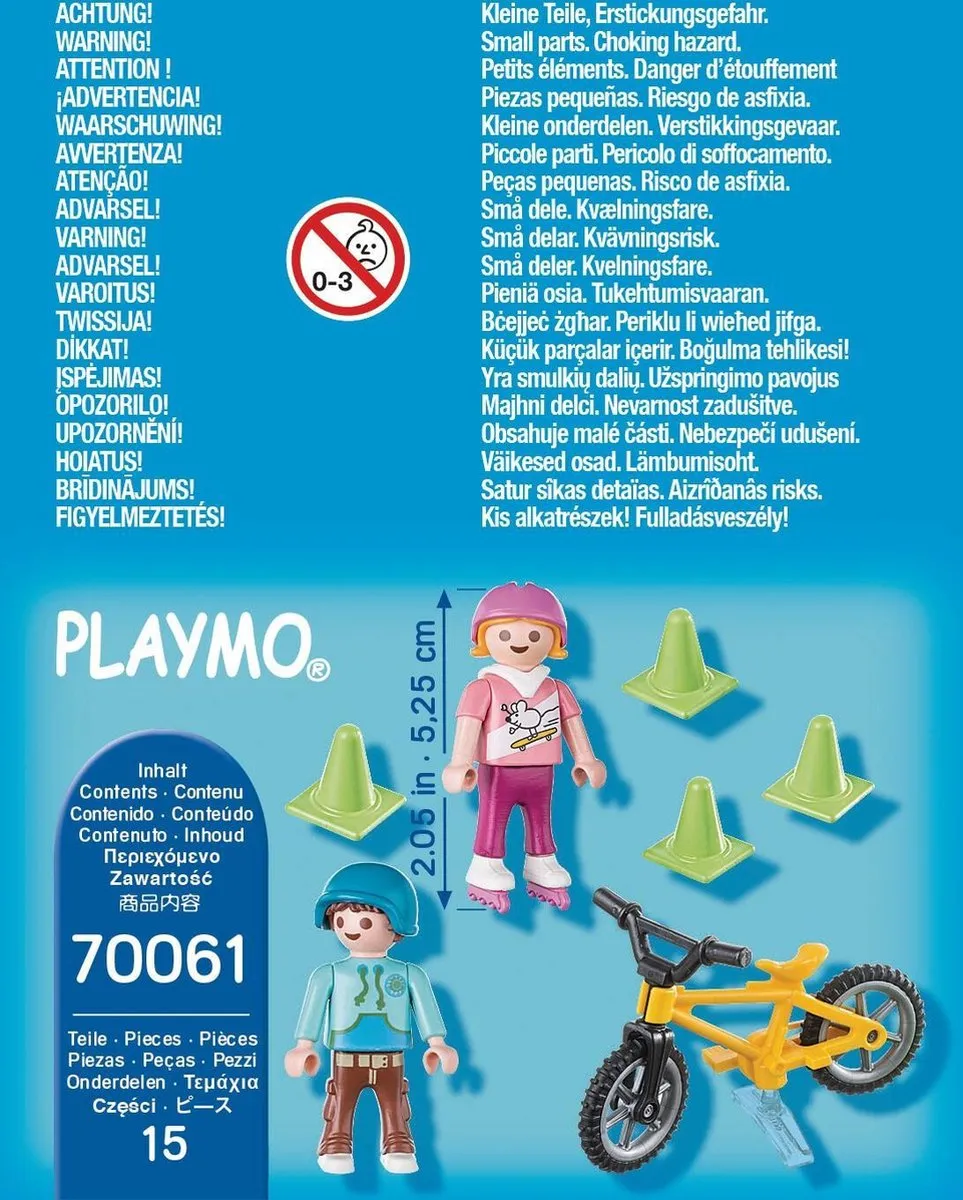 Playmobil Kinderen met fiets en skates 70061 - Multicolor