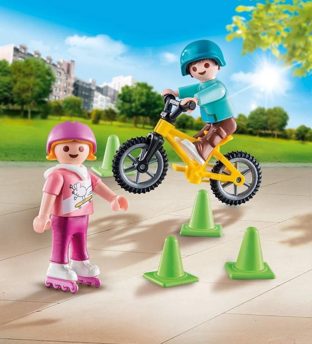 Playmobil Kinderen met fiets en skates 70061 - Multicolor