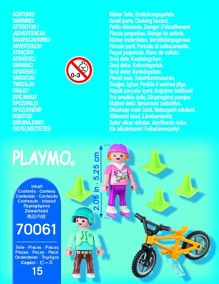 Playmobil Kinderen met fiets en skates 70061 - Multicolor