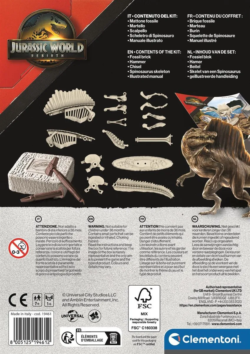 Clementoni Jurassic World Spinosaurus Opgraafset 19461 - Multi