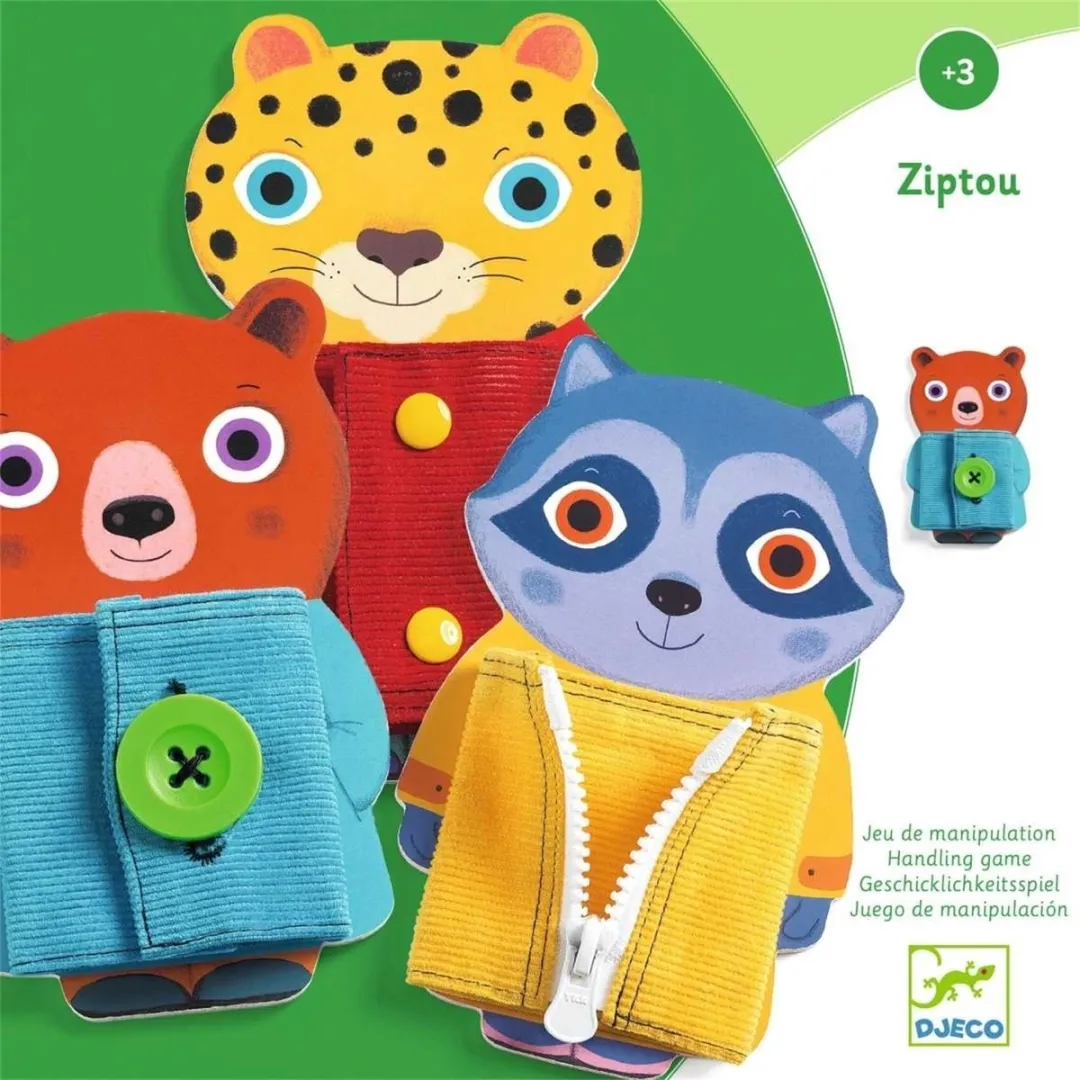 Djeco Kledijsluitingen Ziptou DJ01663 - Multicolor