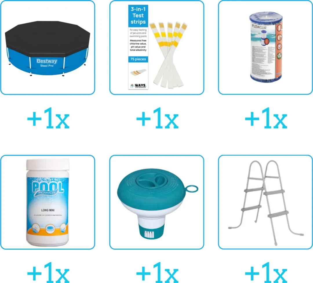 Bestway Steel Pro MAX Zwembad Accessoirepakket 6-delig