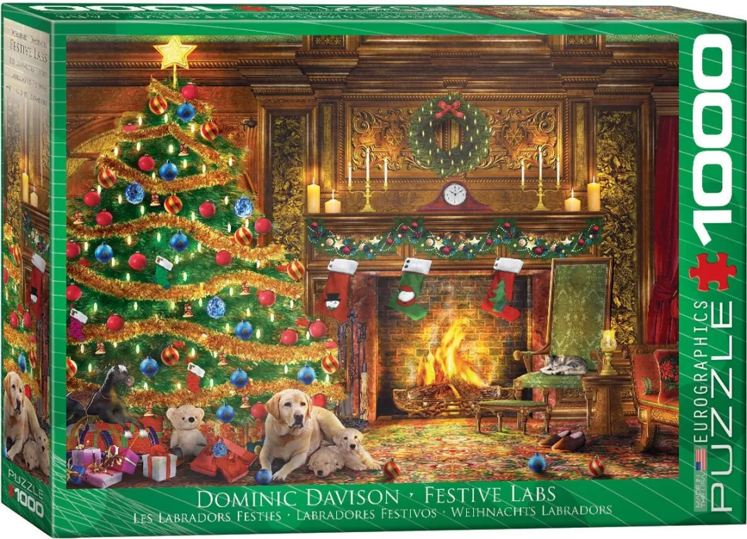 Eurographics Feestelijke Labradors Dominic Davison Legpuzzel 1000 Stuks